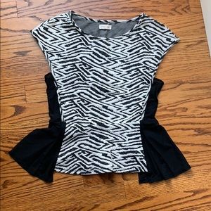 Silence & Noise zebra-print peplum top, size M